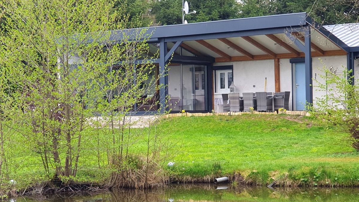 La Houssiere House | house with pond, mountain view