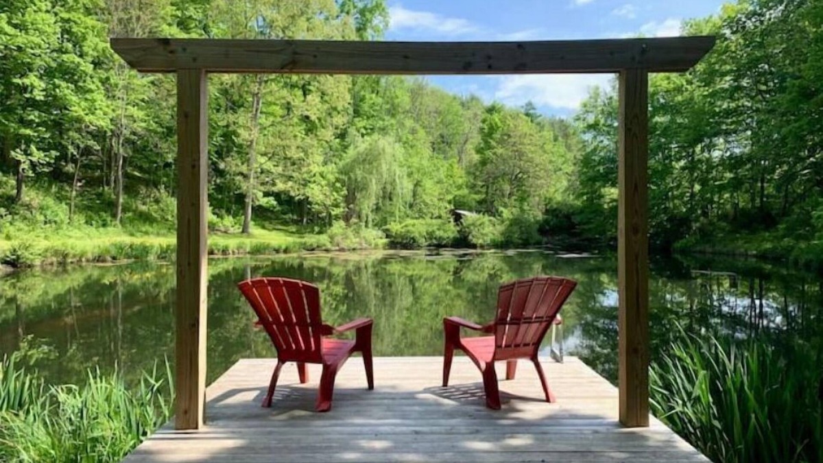 Clinton Corners House | Hudson Valley stunning lake side modern barn in an Enchanted Forest