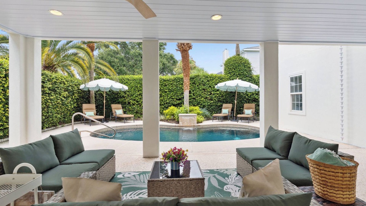 Saint Simons Island House | Hydrangea House in Gated Compass Point, sleeps 12 with a pool