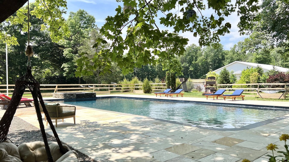 Columbia House | Iconic Forest Retreat with Pool & Hot Tub in the Delaware River Valley