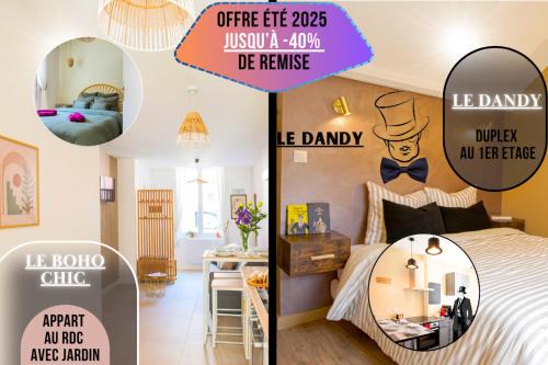 Valenciennes Apartment | Idéal PRO & Couple - 2 Logements Thème Boho Chic RDC & Dandy 1er étage - Quartier Calme - Jardin - WIFI HD - Smart TV - Parking Gratuit - Proche Centre & Transports - Ask Home