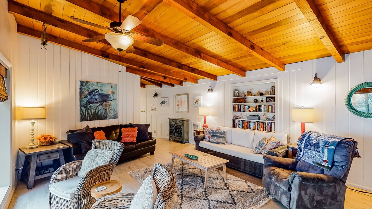South Beach House | Impeccable oceanview home with private beach access & large deck