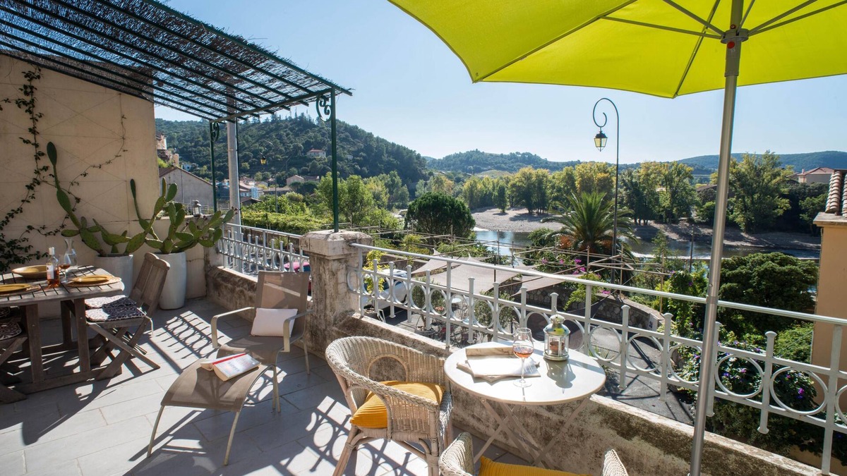 Roquebrun House | In the middle of Roquebrun, sunny terrace overlooking the river
