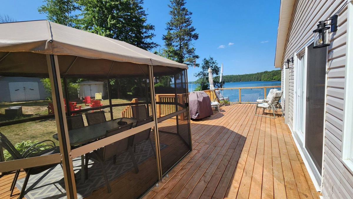 Cayamant Ski Chalet | Incredible view of the lake everywhere with sandy beach!