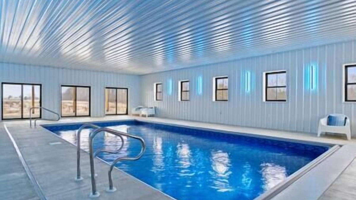 Auburn House | Indiana Dream Barn: Indoor Pool, Half-Court Gym, & Theater