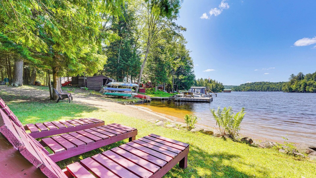 Inlet Cabin | Inlet Lakefront Home: Private Dock & Beach Access!