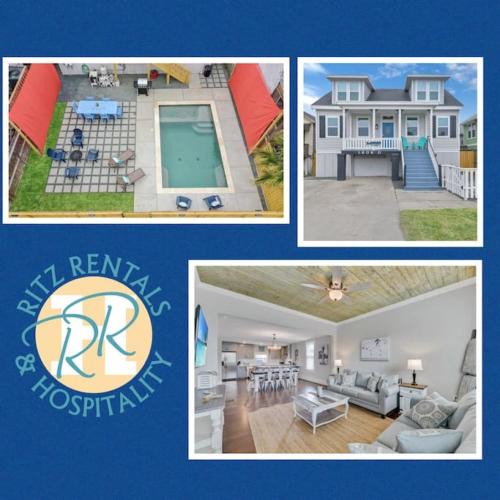 San Jacinto House | Island Time with Heated Pool Walk to Beach and Pleasure Pier