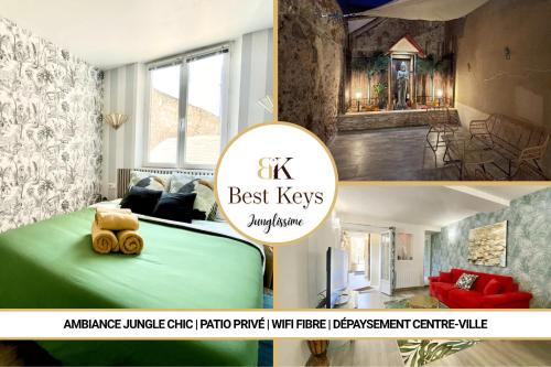 Sens Apartment | Junglissime - By BEST KEYS - Déco Jungle & Grand Patio Privé - 1 chambre séparée & 1 canapé convertible - Centre Ville - Smart TV - Machine à Café Nespresso - WiFi Fibre - Check-in Autonome - Parking Facile & Gratuit