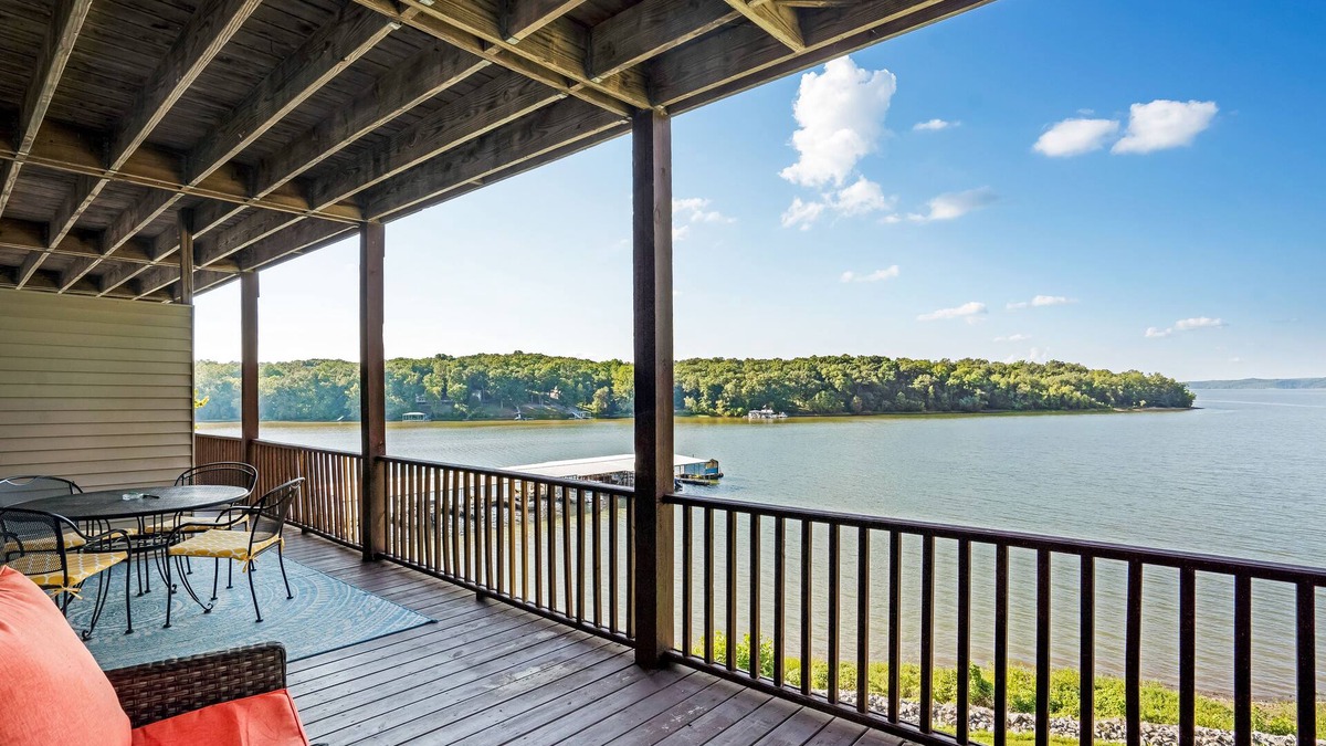 Almo Condo | Kentucky Lakefront Condo with Spectacular View ~ 2 Bedroom, 1 Bath ~ Covered Deck