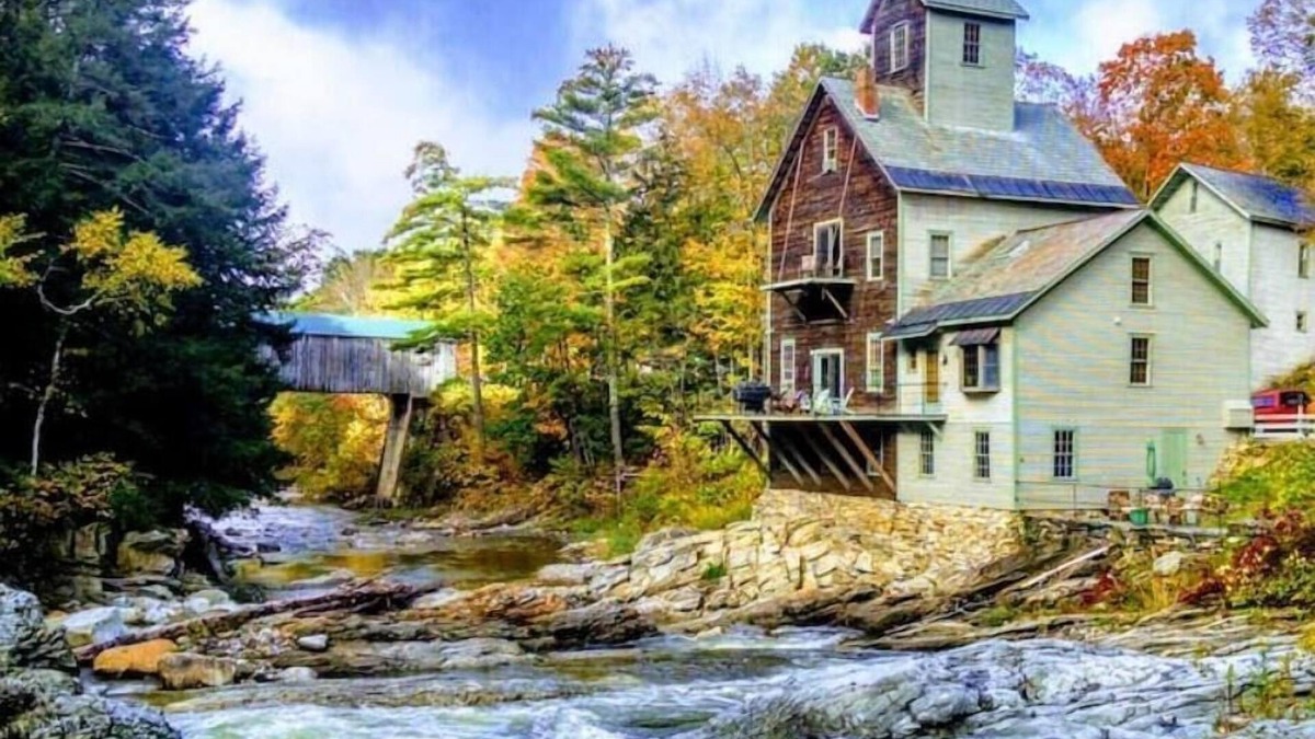 North Clarendon Other | Kingsley Grist Mill, Covered Bridge and Waterfall.
