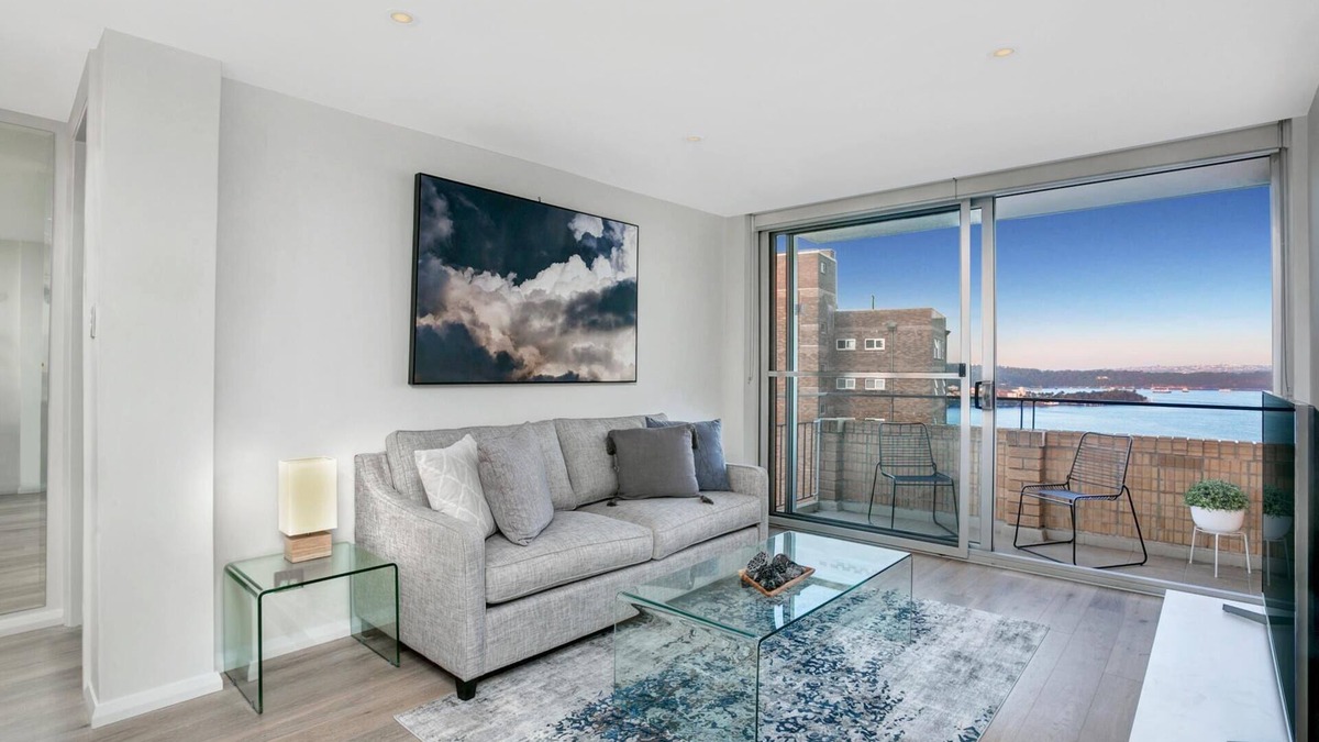 Kirribilli Apartment | Kirribilli - CBEL2 - Carabella - Top-Floor 1BR with Harbour Views Balcony Near Kirribilli Village