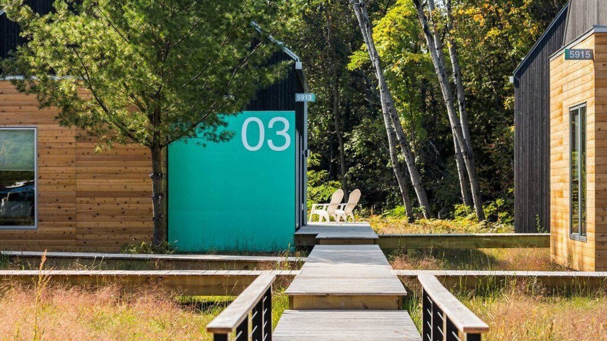 Acme House | KOTI 3 (Two Bedroom) Traverse City's Scandinavian Cabins, vacation home on TART & mins to Traverse C