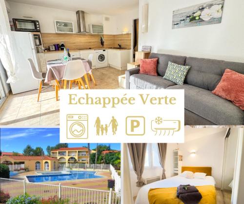 Les Hauts de Canet Apartment | L'échappée verte - T2 - Confort -Piscine - Tennis- Parking - Climatisation - SudSéjourConciergerie