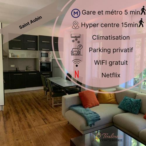 Saint - Aubin - Dupuy Apartment | L'Élégance du Midi - climatisation réversible
