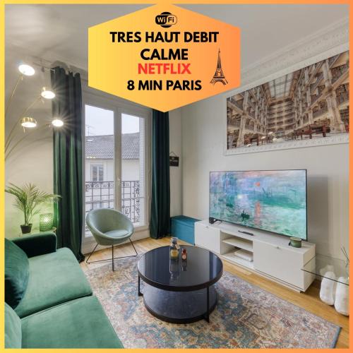 Enghien-les-Bains Apartment | -L'émeraude de Louis XVI- Idéal pour Couple-Solo-Pro 8min de Paris-1min de la gare