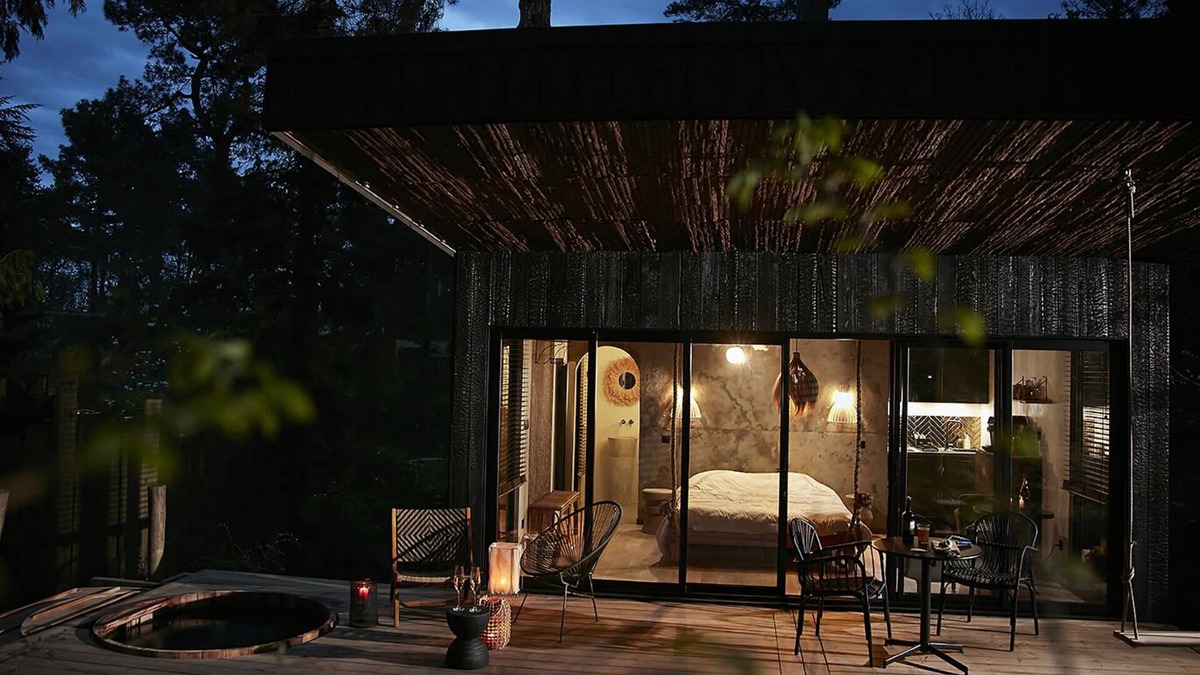 Hardelot-Plage Cabin | La Cachette-Log Cabin-Premium-Mobility bath-Woodland view