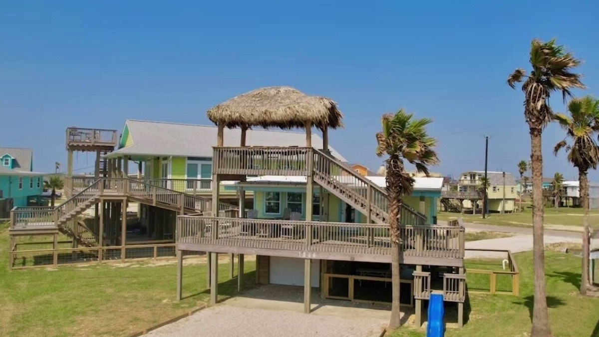 Surfside Beach House | La Palapa whole house at pedestrian beach! Surfside Beach Texas!