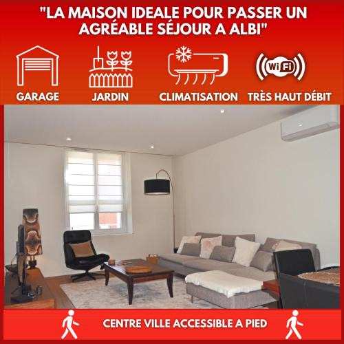 Albi House | La Pause du Savoir Albigeois - Garage - Climatisation - Centre ville