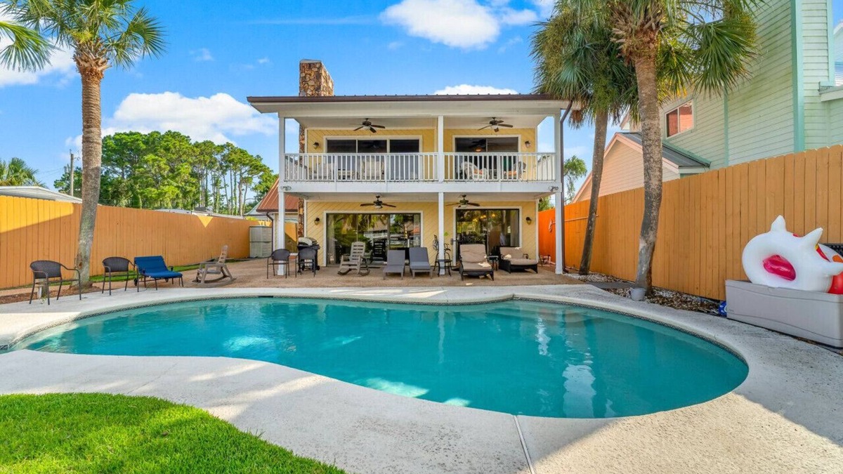Silver Sands House | Lagoon Beach House: Dock, Pool, & Beach Nearby! Sleeps 11!