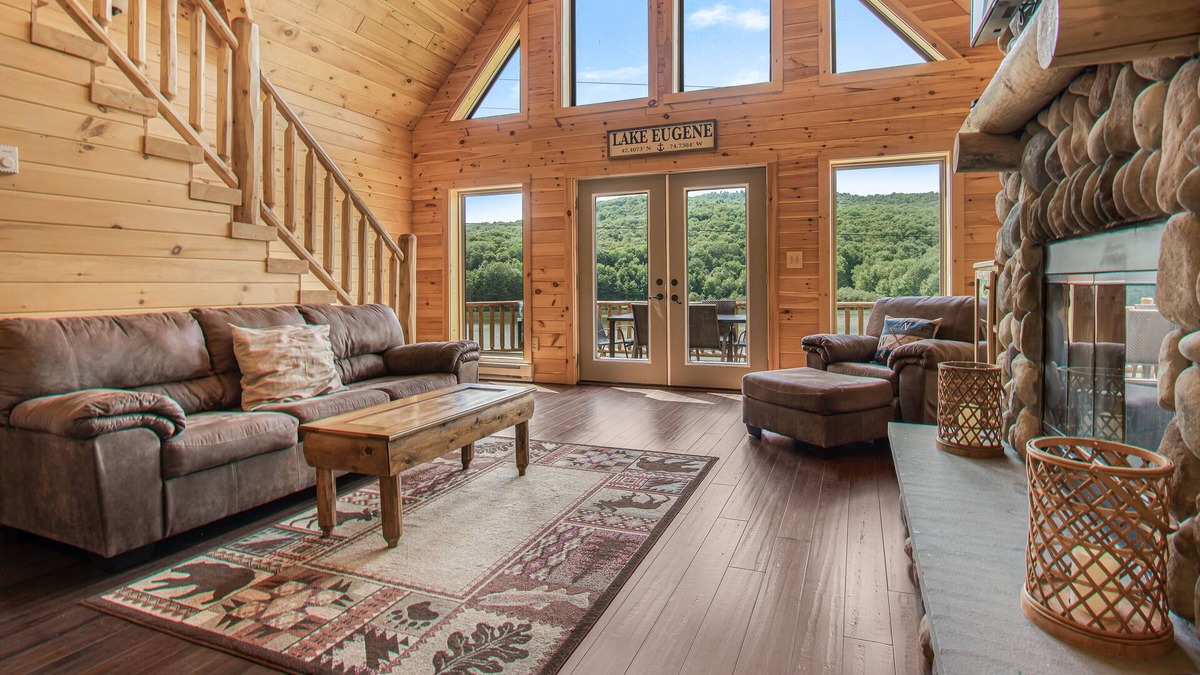 South Kortright House | Lake Eugene Luxury Log Estate Brand New Built in 2019! Lake Front Baseball!