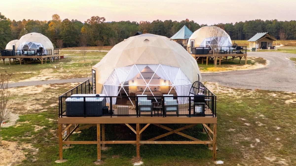 Coosa Resort | Lake Front Geodesic Dome: Hot Tub, TV, & Lake Views