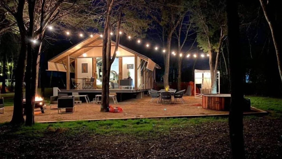 Camp Swift RV Rental | Lake Front Glamping Near Austin-Bathroom In Unit