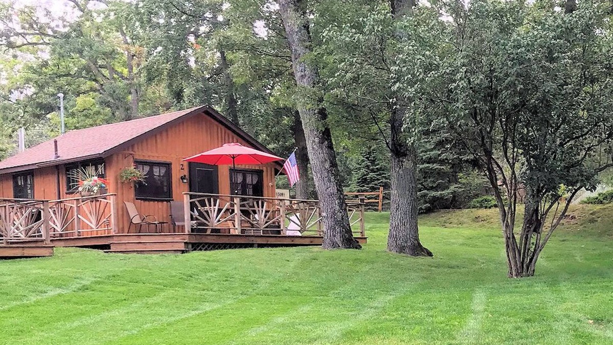 West Branch Cabin | Lake Front One Bedroom Log Cabin located at Clear Lake Resort and Boat Rental