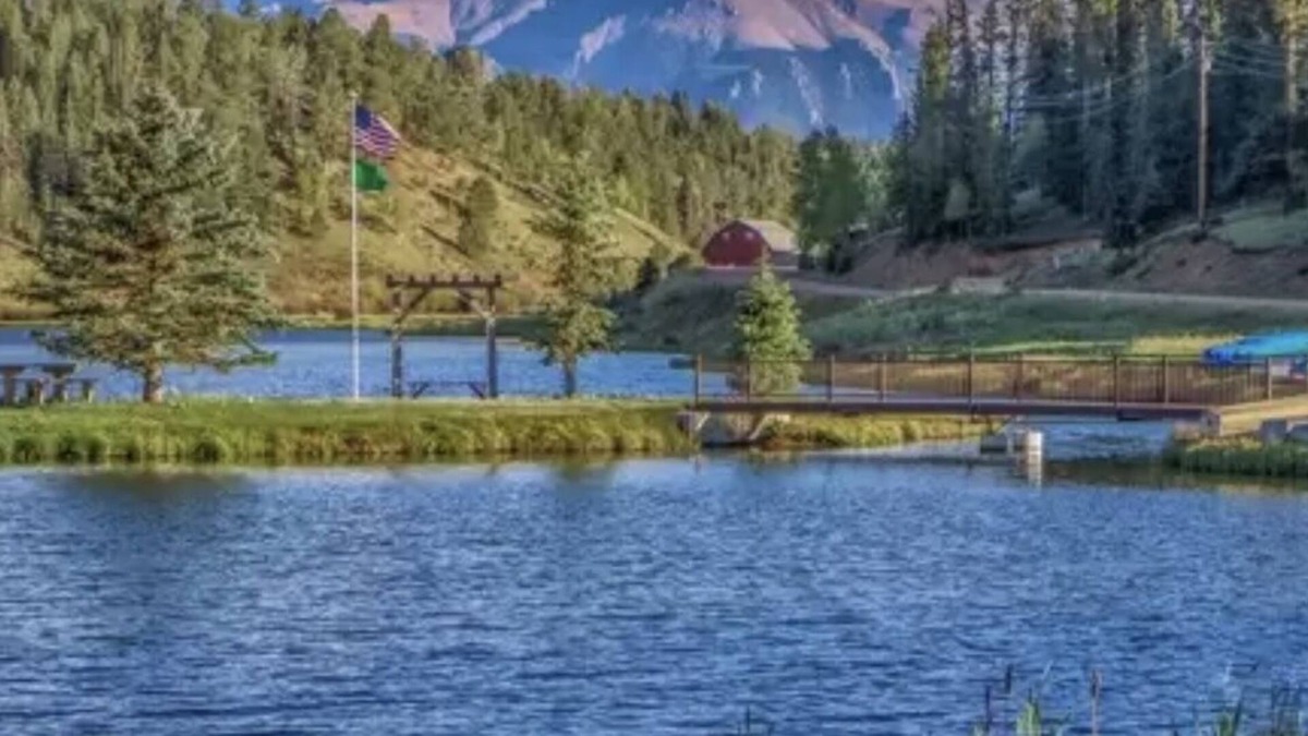 Spring Valley House | Lake front property, Pikes Peak view from living room, hot tub