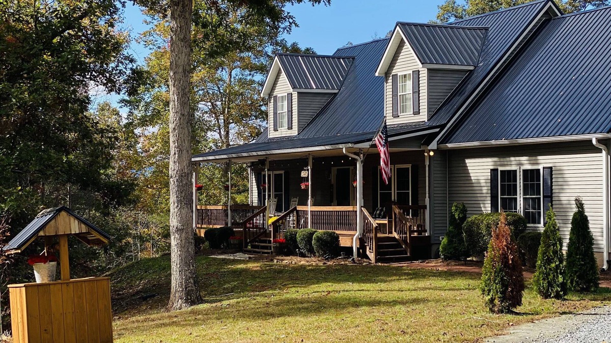 Rutherfordton House | Lake Lure Area Mountain Creek Lodge on 30 acres with private pristine river!