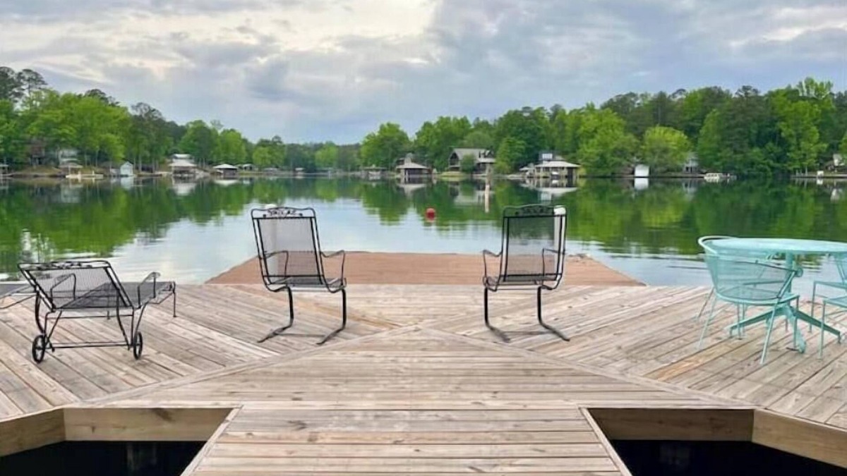 Little Kowaliga House | Lake Martin Boathouse great for couples: steps to the dock. Paddleboat included.
