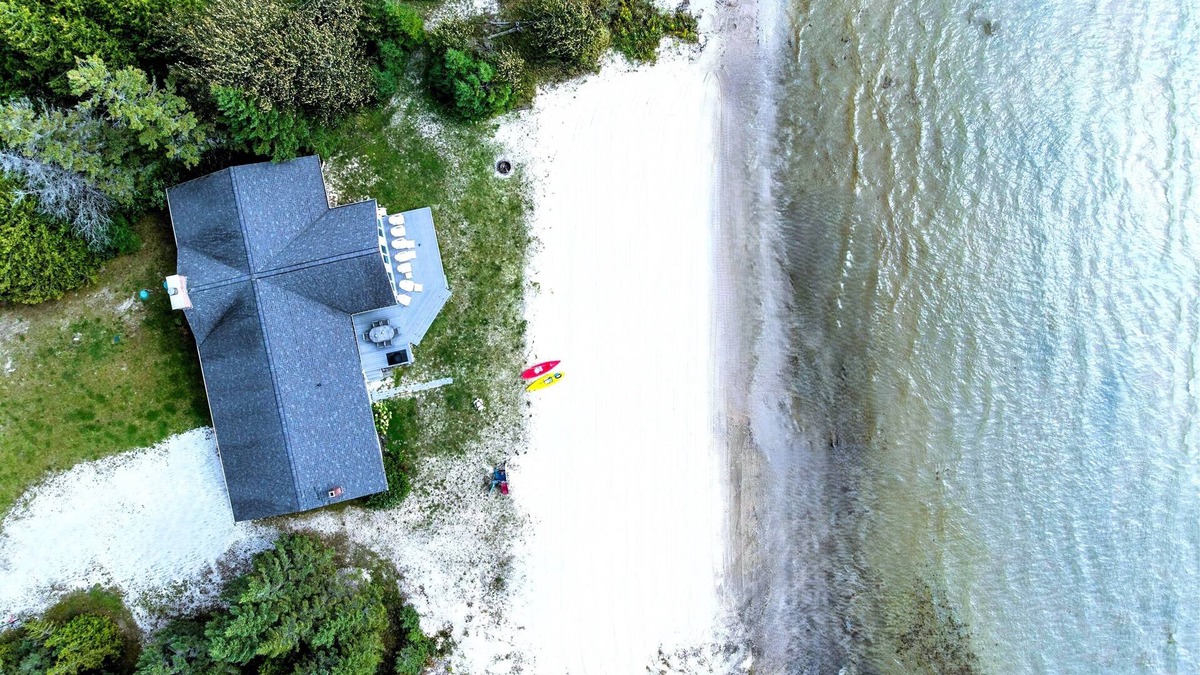 St Ignace House | Lake Michigan Beachfront Home~Near Mackinac Ferry