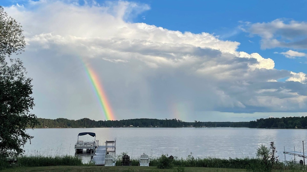 Lake Nebagamon House | Lake Nebagamon lake front home with private dock, short walk from Dairy Queen.