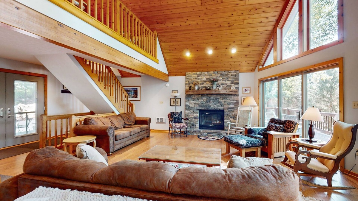 McHenry Ski Chalet | Lake-view home with hot tub, dock, decks, firepit, & AC - near slopes, dogs OK