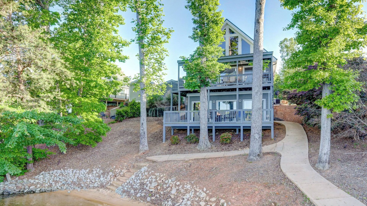 Seneca House | Lakefront 4BR home with sandy beach and big views! Private Dock, 15min Clemson
