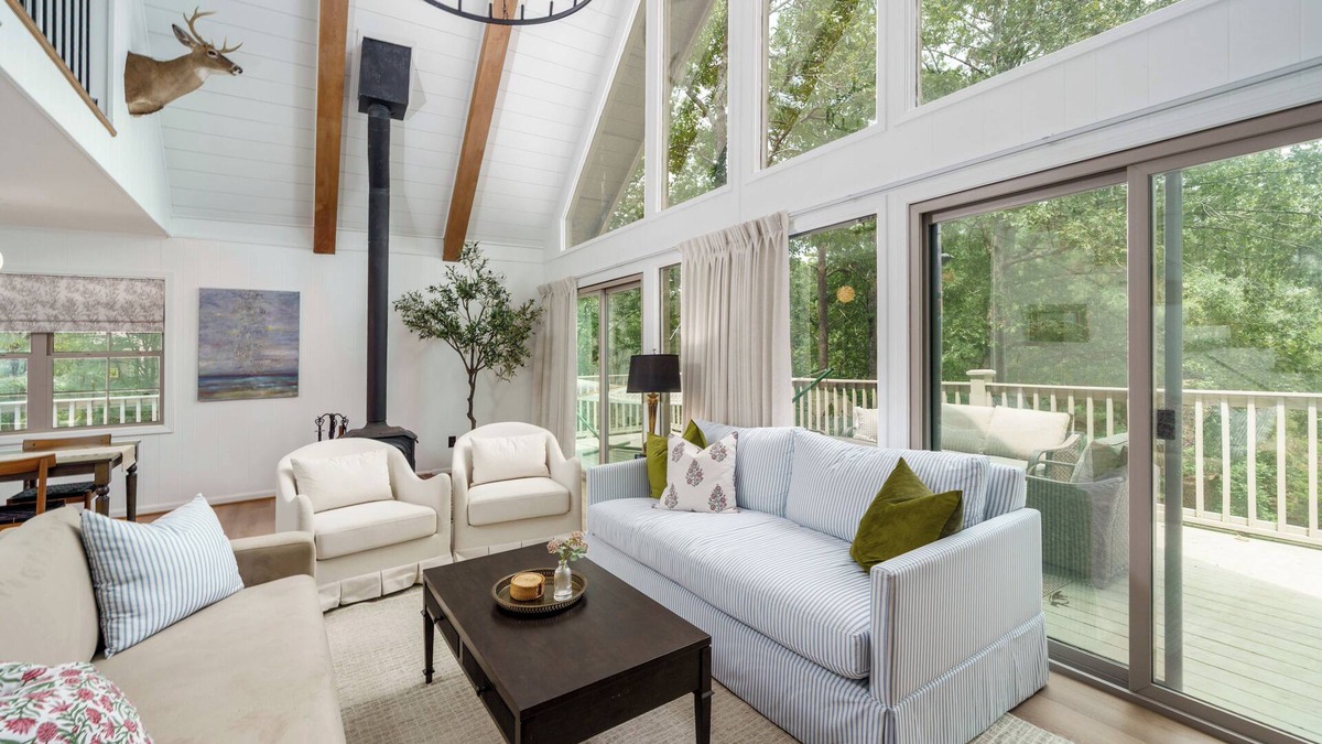 Northport House | Lakefront A-Frame Retreat, Sauna + Dock