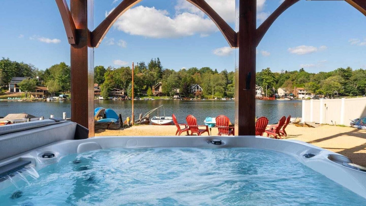 Lake Harmony House | Lakefront - Elevator - Private Beach - Best View