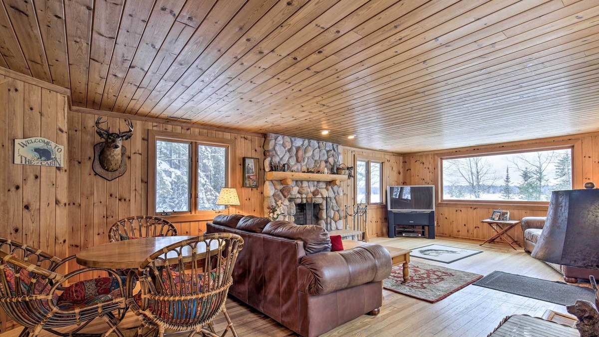 Park Falls Cabin | Lakefront Escape w/Fishing Pier & Snowmobiling!