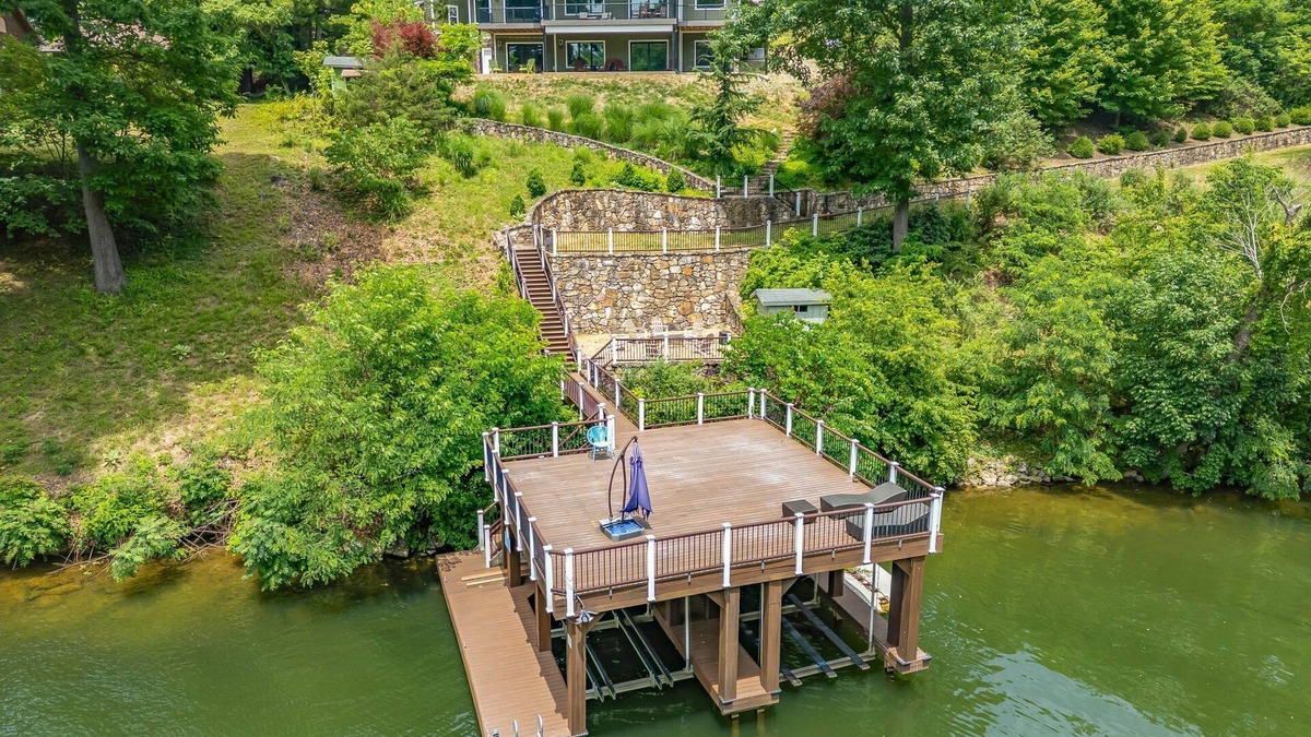 Ingles House | Lakefront home on Claytor Lake with private dock, scenic decks, stylish interiors, and cozy bedrooms