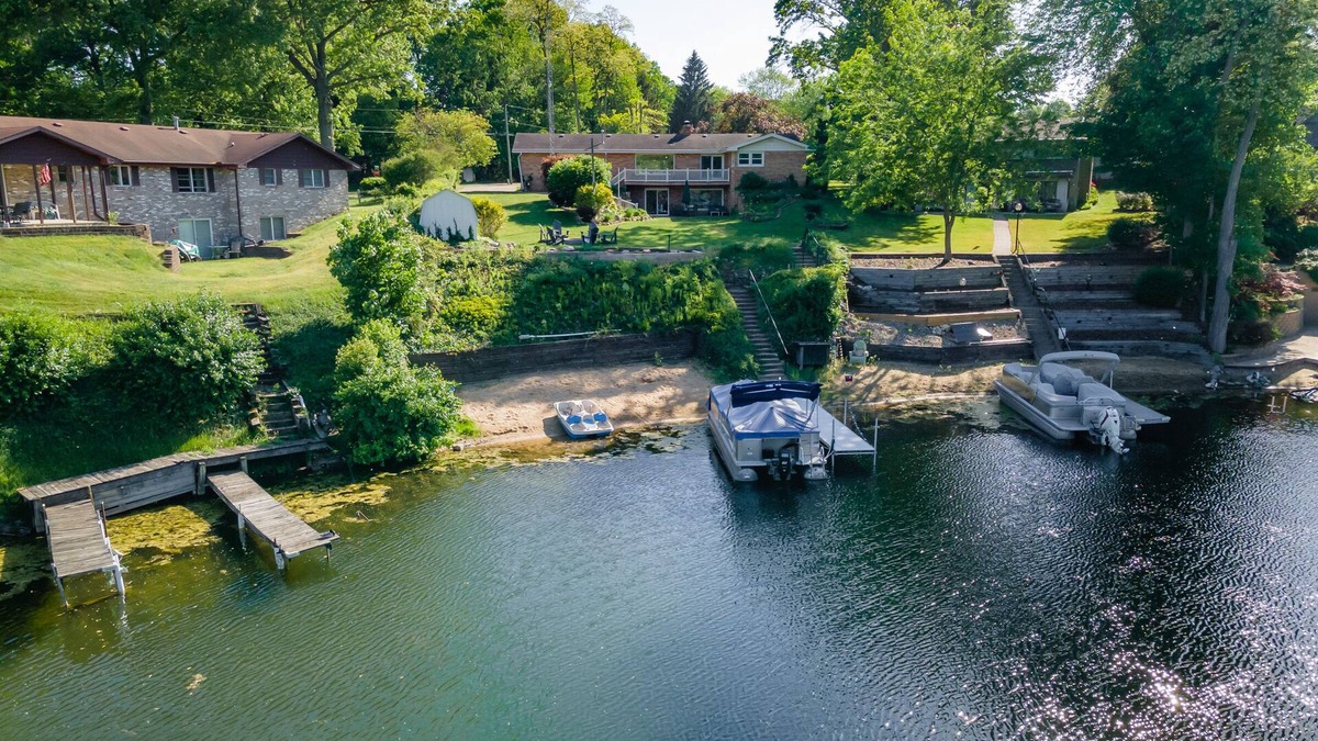 Coloma House | Lakefront home w Private Beach, Hot Tub, Sauna