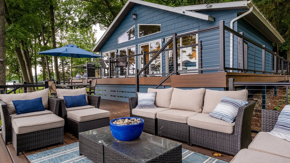 Grand Junction House | Lakefront home with 3 bed 3 bath near South Haven with sandy beach and dock