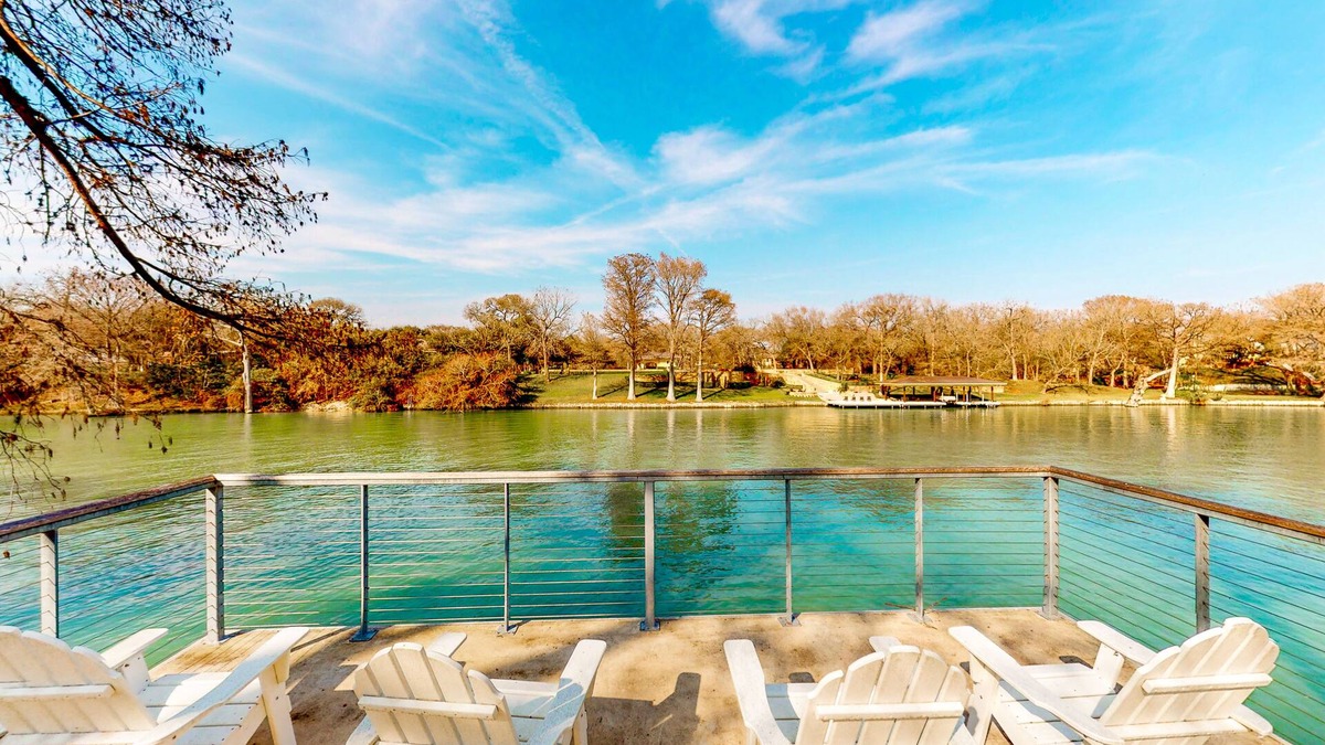 McQueeney House | Lakefront home with hot tub, dock, kayaks, central AC, & great lake views