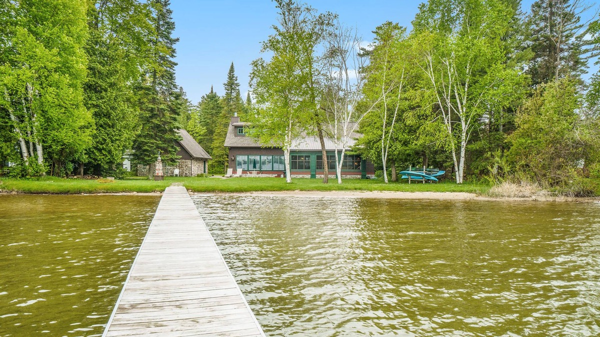 Lake Township House | Lakefront home with Platte Lake views - private dock, kayaks & paddleboards