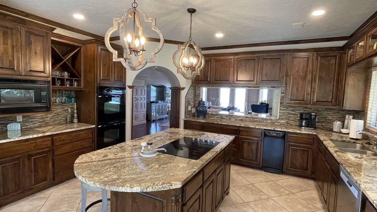 Eucha House | Lakefront home with private dock, great fishing and game room.
