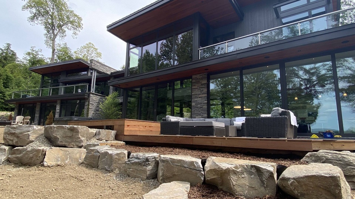 Dysart et al Cottage | Lakefront Luxury-Glass cottage, level lot, large dock, hot tub, private!