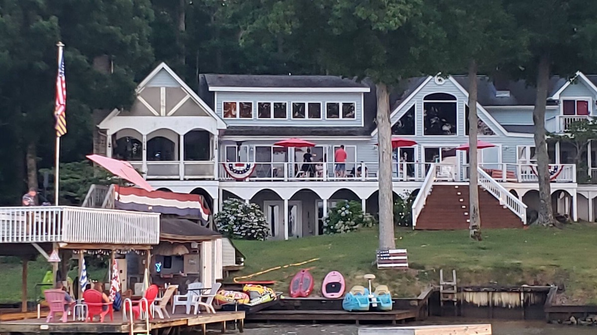 Littleton House | Lakefront Serenity: 6BR, Firepit, Dock, Great Views, Up to 17 guests