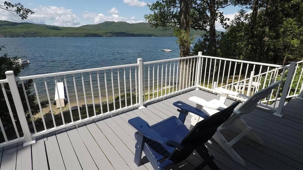 Willsboro Cottage | Lakefront w/large deck, screened porch, dock, private lakefront. Pet friendly!