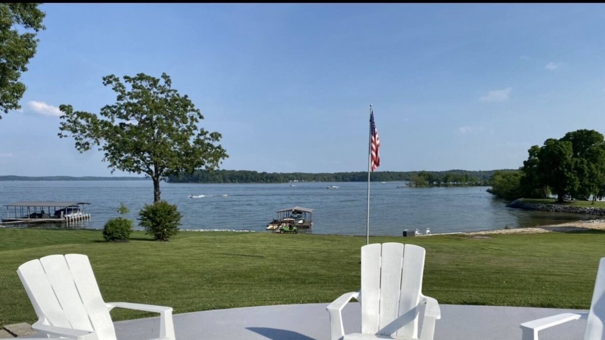 Gilbertsville House | Lakefront with gentle slope to waters edge with pebble beach.
