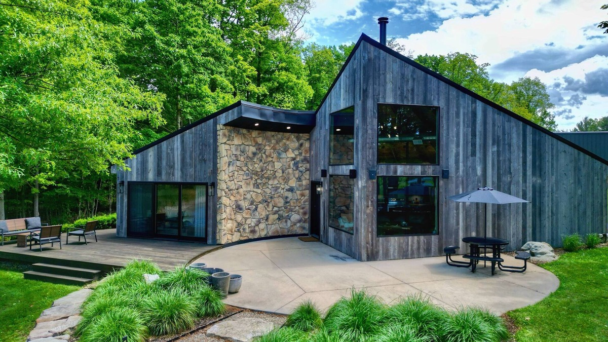 Madison Ski Chalet | Lakeside Chalet w/Private Deck, Wood Stove & Scenic Trails in Ohio Wine Country
