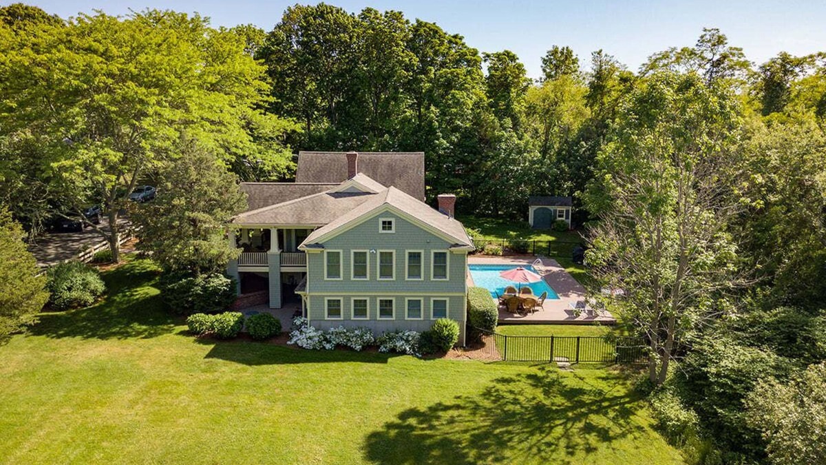 West Barnstable House | Lands End: 059-WB 5+ Acre, Resort-Reunion Estate Sleeps 14 in Two Homes. Large Heated Pool