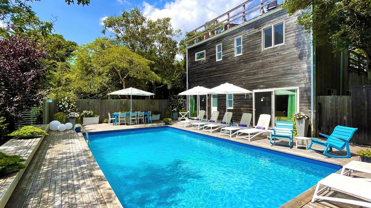 Fire Island Pines House | Large Heated Pool, Hot Tub, AC, Roof Deck, PINES home near Harbor!